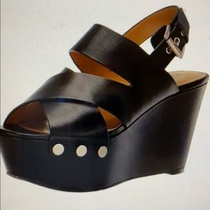 Marc Fisher Leather Platform Wedge Sandals